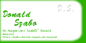 donald szabo business card